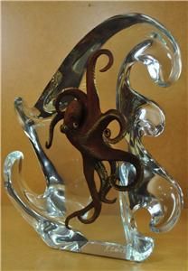 RARE Huge Kitty K Cantrell Acrylic Lucite Octopus Ocean Sculpture 