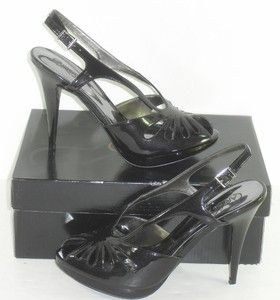 Carlos Santana 8 5 M Aspire Black Peep Toe Platform Heels Shoes Womens 