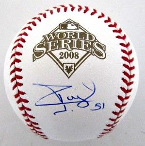 Carlos Ruiz Autographed Phillies 2008 World Series Baseball SI