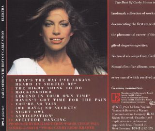 the best of carly simon 10 track cd add to your favourites my feedback 