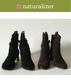 Naturalizer Carlyle Ladies Suede Ankle Boots Shoes Size 11W