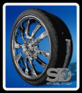   Skitch Chrome Wheels with 265 35 22 Capitol Sport Tires Rims