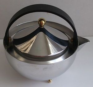   Chrome Ball Shaped Teaball Teapot w Handle by Carsten Jorgensen