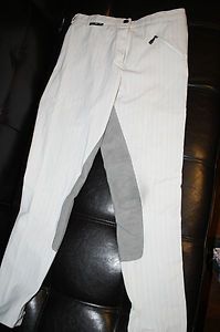 Euroriding Fullseat White Show Breeches with Fine Pinstripes 30L $ 270 