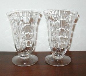 CAMBRIDGE CRYSTAL CAPRICE PAIR BLOWN 5 1 2 IN TALL TABLE TUMBLERS 