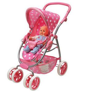 Six Wheel Doll Travel System Stroller and Carrier New