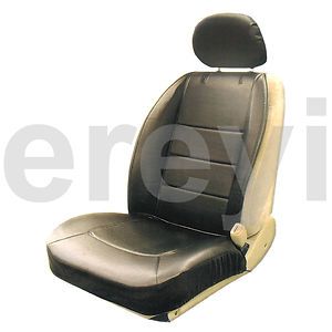 Black Vinyl Sideless Car Seat Cover with Headrest Auto Truck 