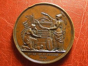   the martyrs of French Revolution1830 medal Casimir Delavigne by CAQUE