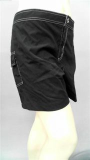 Catalina Womens Plus 3X Shorts Cover Up Black Board Solid Swim Casual 
