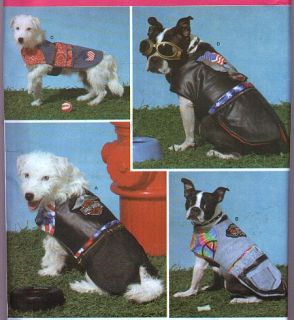 Sewing Pattern Dog Coat Coats Harley Davidson Motorcycle Jacket Vest 
