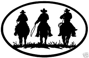 REQUEST 1 Oval Horse Rider Decal ST 43 Western 22 x 14 38 in White