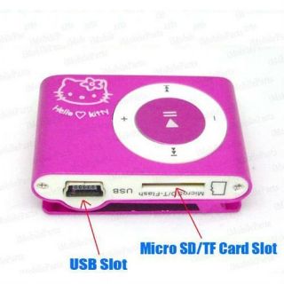  Player Clip Hello Kitty Pink 4GB Micro SD Card TF Flash USB Music 