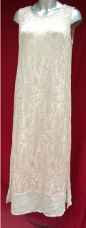 CAROLE LITTLE~Cream Shimmer Silky Dress & Jacket Set size 14 xl