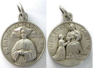 French Silver Medal Catherine Laboure Gardienne