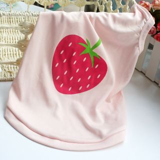 Dog Cat Pet Vest Clothes Strawberry Printing T Shirt Coat Pink XS M L 