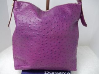Dooney and Bourke Ostrich Medium Pocket Sac in Purple