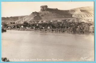 Postcard RPPC Castle Rock from Green River Wyoming WY