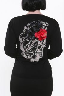 Lucky 13 Los Muertos Cardigan Day of The Dead Embelished Cardigan 