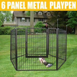 Heavy Duty Cage Pet Dog Cat Barrier Fence Exercise Metal Play Pen 