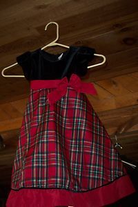 TODDLER GIRLS FANCY HOLIDAY DRESS 3T EUC BLACK RED PLAID VERY NICE