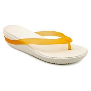 Crocs Carlie Platform Flip Womens Size 11 Orange Flip Flops Sandals 