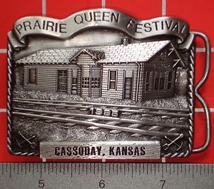 Cassoday Kansas 1985 Prairie Queen Festival Belt Buckle