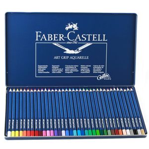 FABER CASTELL 36 Aquarelle Watercolor Pencils Metal Tin Box   Art Draw 