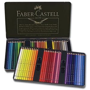 FABER CASTELL Metal Tin of 60 Polychromos Colored Pencils Art Drawing 