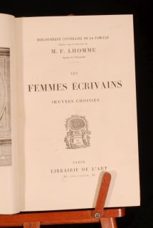 C1900 M F Lhomme Les Femmes Ecrivains Oeuvres Choisies