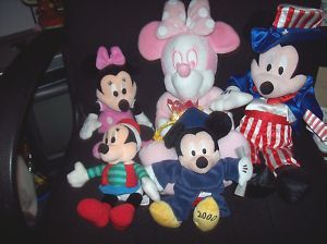 Disney Mickey Mouse and Minnie Stuffed Plush Animal Lot