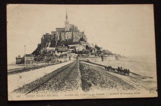 1919 Arrival of Broows Carts Mont Saint Michel France