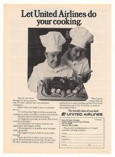 1976 United Airlines Catering Program Chefs Photo Ad