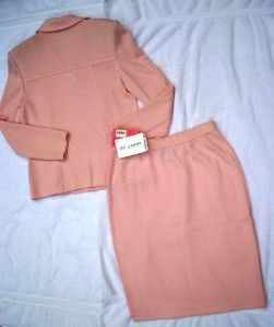 St John Collection Marie Carnation Pink Santana Knit Jacket 10 Skirt 6 