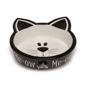 Meow Tuna Breath Cat Face Food Dish with Charm by Mud Pie