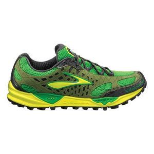 Mens Brooks Cascadia 7 Green Yellow Athletic Running Shoes