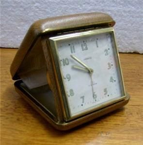 Vintage Semca Folding Travel Alarm Clock in Case Fixer