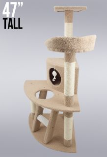 New Cat Tree 47 Level Condo Furniture Scratching Post Pet House Brown 