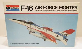   1976 F 16 AIR FORCE FIGHTER 1/48 SCALE MODEL AIRPLANE KIT MIB UNBUILT