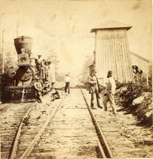 Beaver Station PA Catawissa Railroad Train 1860s John Moran Stereoview 