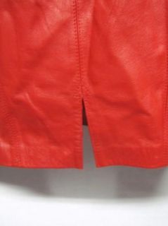 Cedars Vintage Red Knee Pencil Leather Skirt 6 s M