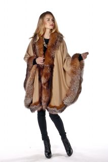 new cashmere cape camel with crystal fox trimming the cape is today s 