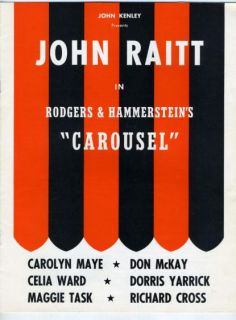 Carousel Souvenir Program John Raitt 1962 John Kenley