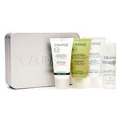 this is a brand new caudalie mini travel set in a metal