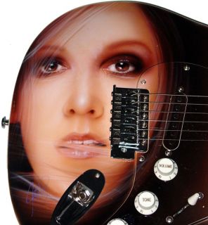 Celine Dion Autographed Signed Airbrush Guitar & Proof PSA DNA UACC RD 