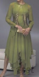 Ashro Carrie Jacket Dress Green Evening Gown Church Sz 16 $170