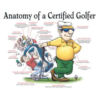 Golfing Funny Tshirt Anatomy Of A Certified Golfer Tiger Wood Irons 