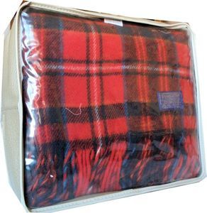Pendleton Woolen Mills Robe in a Bag Plaid 100% Virgin Wool Blanket 