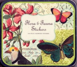 Cavallini Flora Fauna Stickers Assorted Label Set New