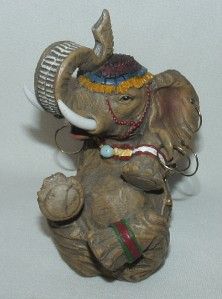 Giovanni Whimsical Sitting Elephant Figurine with Wrinkles Earrings 5 
