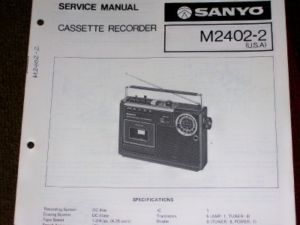 Sanyo M2402 2 Cassette Recorder Service Parts Manual